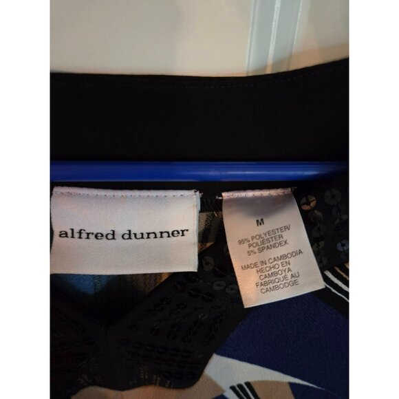 Alfred Dunner Women's top/shirt size medium blue/black/tan work/casual - Picture 4 of 6